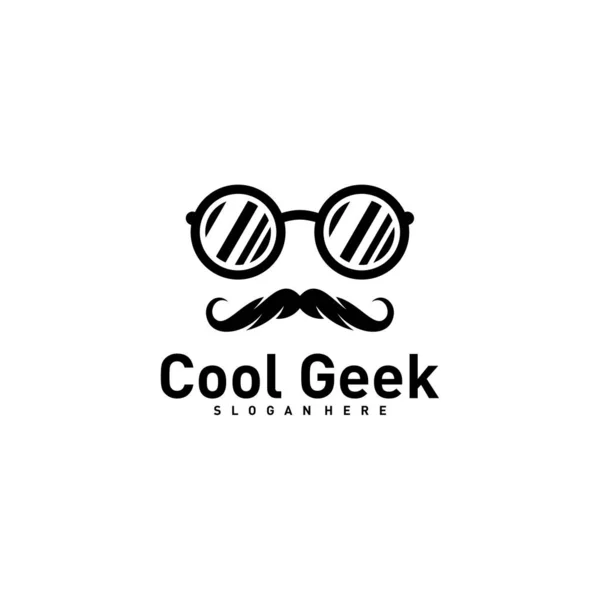 Szablon projektu Social Geek Logo. Ikona wektora kujonów. Ilustracja — Wektor stockowy