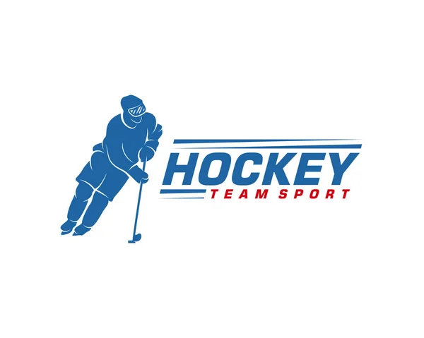 Hockey logo template. Player Hockey vector design. Illustration of hockey player — 스톡 벡터