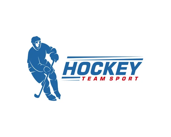 Hockey logo template. Player Hockey vector design. Illustration of hockey player — 스톡 벡터