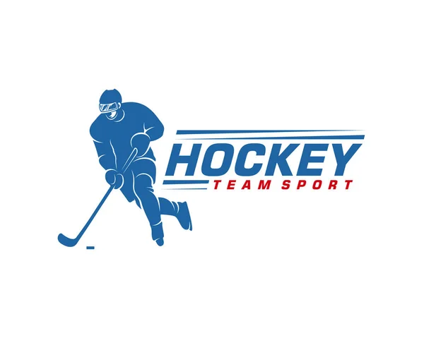 Hockey logo template. Player Hockey vector design. Illustration of hockey player — 스톡 벡터