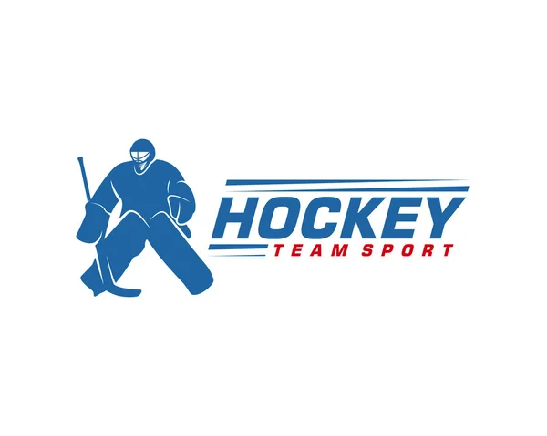 Шаблон логотипа хоккея. Дизайн вектора хоккея игрока. Иллюстрация хоккеиста — стоковый вектор