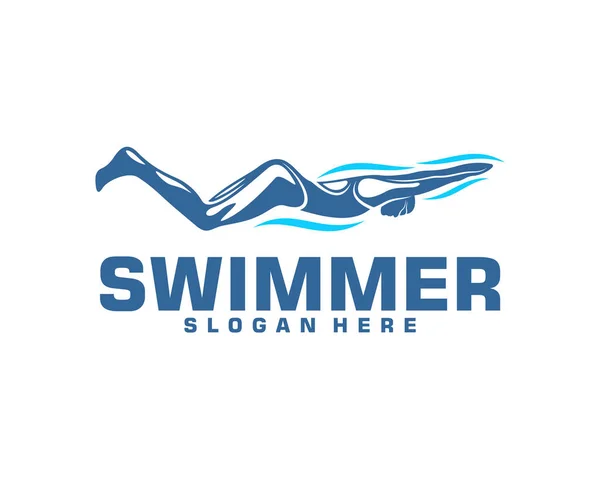 Schwimmen Logo Designs Vektor, kreative Schwimmer Logo Vektor — Stockvektor