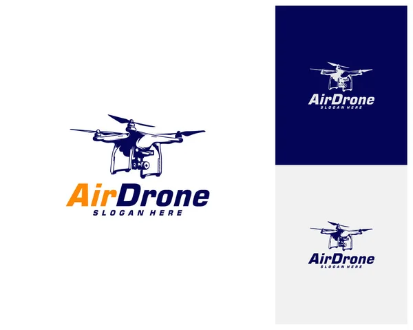 Drone logo design template. Photography drone icon vector. Creative design. Illustration — Stock Vector