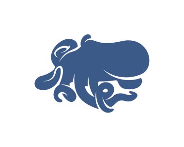 Ahtapot logo vektör şablonu. Beyaz arka planda izole ahtapot tasarımı. Görüntü