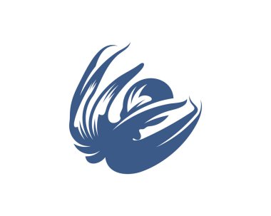 Ahtapot logo vektör şablonu. Beyaz arka planda izole ahtapot tasarımı. Görüntü