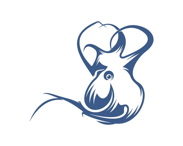 Modèle Vectoriel Logo Poulpe Conception Pieuvre Isolée Sur Fond Blanc — Image vectorielle