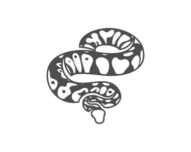 Python yılan logo vektörü, Hayvan grafiği, Yılan tasarım şablonu çizimi