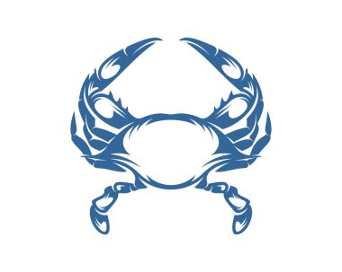 Yengeç logosu tasarım şablonu, Siluet Yengeç logosu, İllüstrasyon