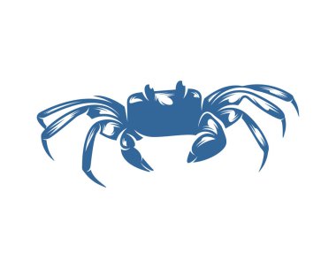 Yengeç logosu tasarım şablonu, Siluet Yengeç logosu, İllüstrasyon