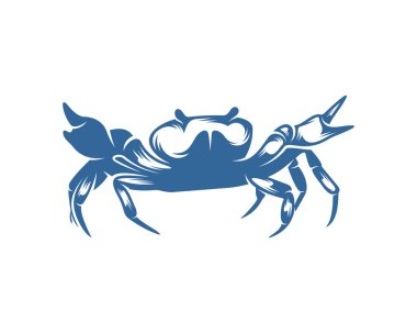 Yengeç logosu tasarım şablonu, Siluet Yengeç logosu, İllüstrasyon