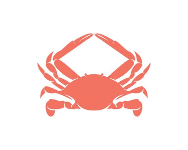 Yengeç logosu tasarım şablonu, Siluet Yengeç logosu, İllüstrasyon