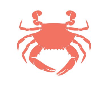 Yengeç logosu tasarım şablonu, Siluet Yengeç logosu, İllüstrasyon