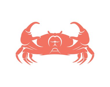 Yengeç logosu tasarım şablonu, Siluet Yengeç logosu, İllüstrasyon