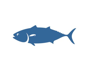 Ton balığı logo tasarım şablonu, siluet ton balığı logosu, illüstrasyon