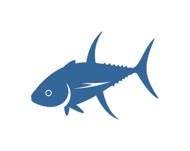 Ton balığı logo tasarım şablonu, siluet ton balığı logosu, illüstrasyon