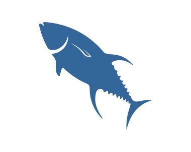 Ton balığı logo tasarım şablonu, siluet ton balığı logosu, illüstrasyon