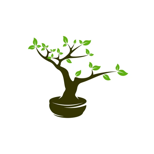 Plantilla Diseño Vectorial Bonsei Logo Silhouette Bonsei Logo Ilustración — Archivo Imágenes Vectoriales
