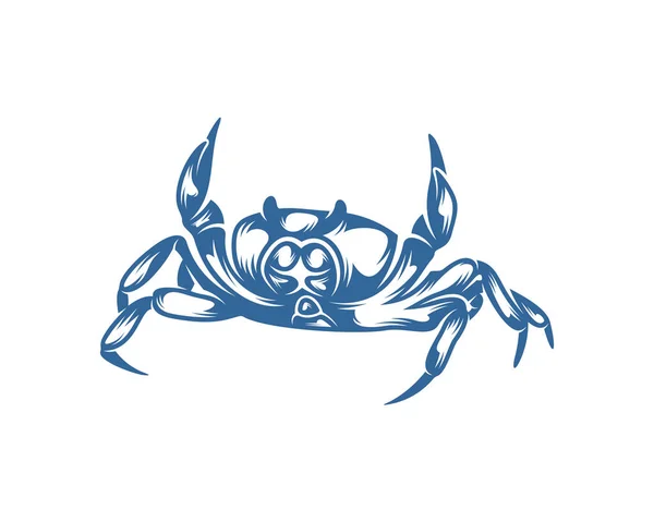 Modèle Conception Vectorielle Logo Crabe Logo Crabe Silhouette Illustration — Image vectorielle