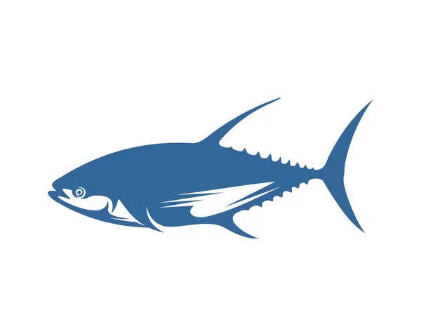 Šablona Pro Návrh Loga Tuňáka Silueta Logo Pro Lov Tuňáka — Stockový vektor