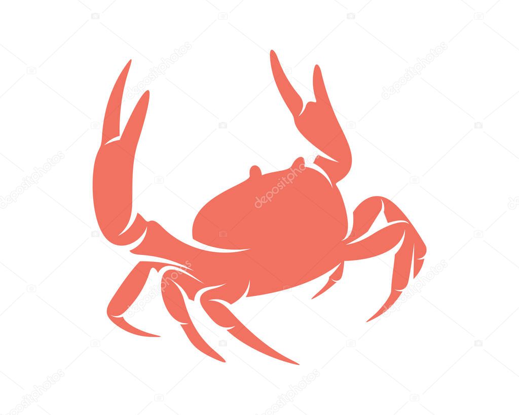 Crab logo vector design template, Silhouette Crab logo, Illustration
