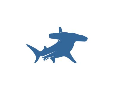 Köpekbalığı logo tasarım şablonu, Siluet Köpekbalığı logosu, İllüstrasyon