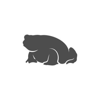 Kurbağa logosu tasarım şablonu, Siluet Kurbağa logosu hayvanı, illüstrasyon