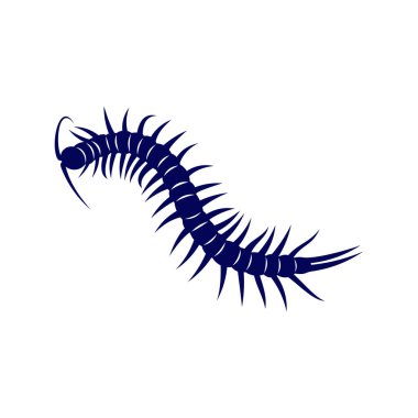 Kırkayak logo vektör şablonu, Siluet Çıyan logo hayvanı, İllüstrasyon