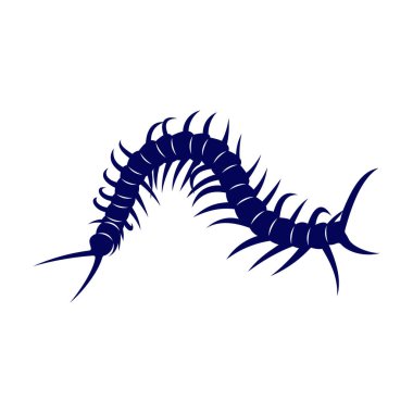 Kırkayak logo vektör şablonu, Siluet Çıyan logo hayvanı, İllüstrasyon