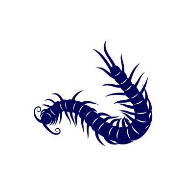 Kırkayak logo vektör şablonu, Siluet Çıyan logo hayvanı, İllüstrasyon