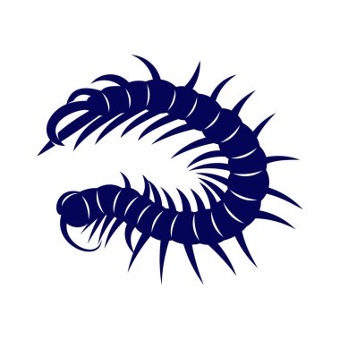 Kırkayak logo vektör şablonu, Siluet Çıyan logo hayvanı, İllüstrasyon