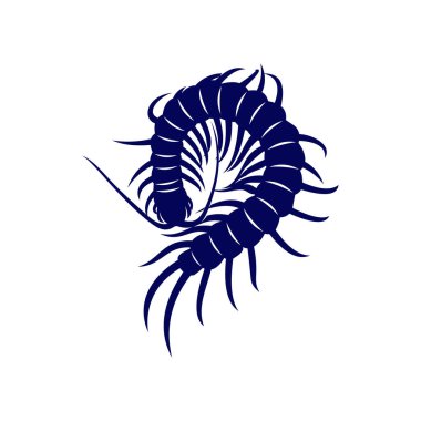 Kırkayak logo vektör şablonu, Siluet Çıyan logo hayvanı, İllüstrasyon