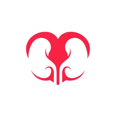 Sevgi Logosu Tasarım Şablonu vektörü olan böbrek