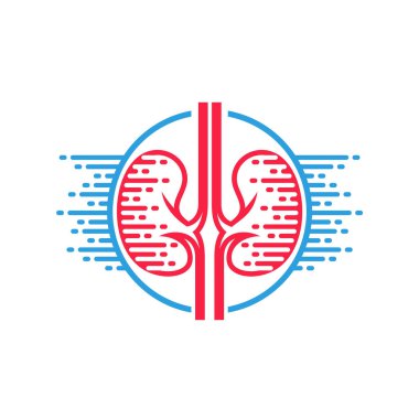 Teknik böbrek logosu tasarım vektörü, Hızlı Böbrek logo şablonu
