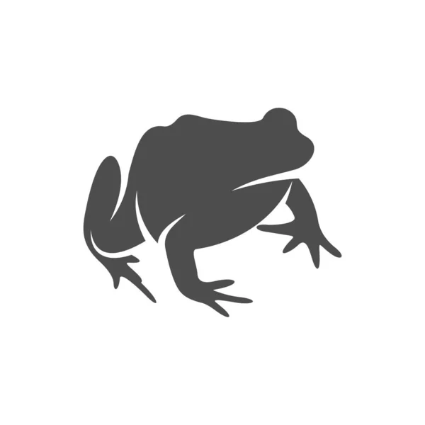 Логотип Жаби Векторний Шаблон Дизайну Тварина Логотипом Silhouette Frog Ілюстрація — стоковий вектор