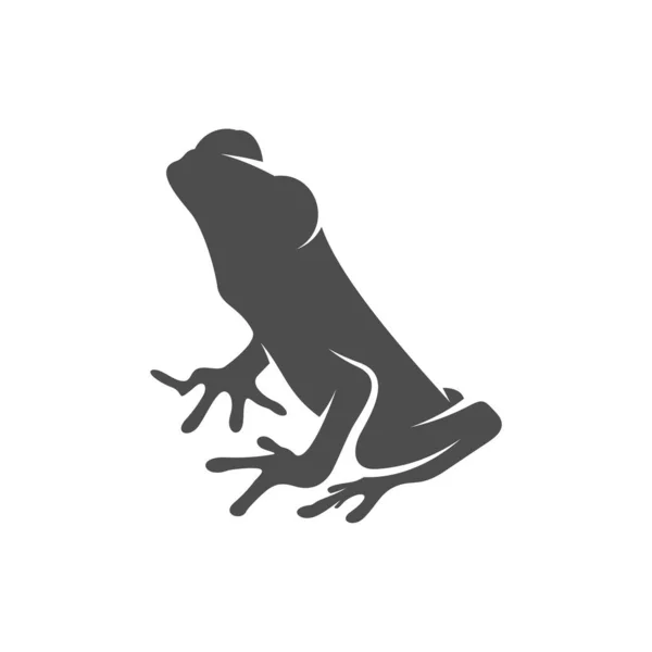 Frog Logo Vector Design Template Silhouette Frog Logo Animal Ilustração —  Vetores de Stock