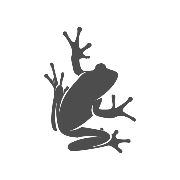 Логотип Жаби Векторний Шаблон Дизайну Тварина Логотипом Silhouette Frog Ілюстрація — стоковий вектор