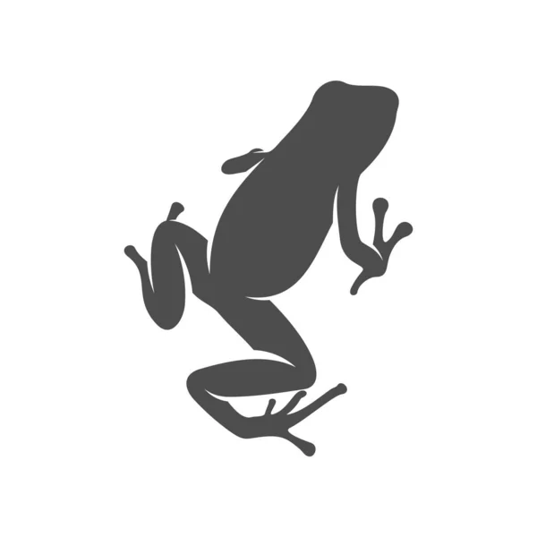 Логотип Жаби Векторний Шаблон Дизайну Тварина Логотипом Silhouette Frog Ілюстрація — стоковий вектор