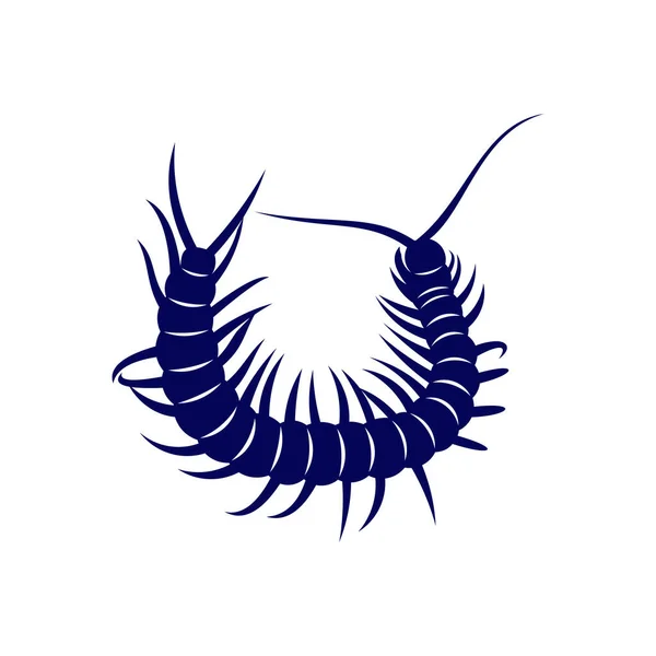 Πρότυπο Σχεδιασμού Φορέα Λογότυπο Σαρανταποδαρούσα Ζώο Λογότυπο Silhouette Centipede Εικονογράφηση — Διανυσματικό Αρχείο