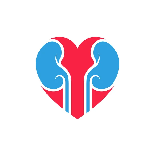 Niere Mit Liebe Logo Design Inspiration Template Vektor — Stockvektor