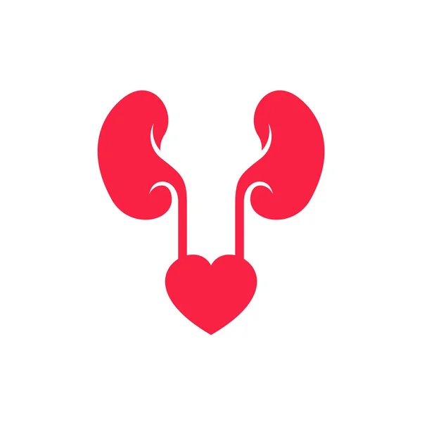 Kidney Love Logo Design Inspiration Template Vector — Stock Vector