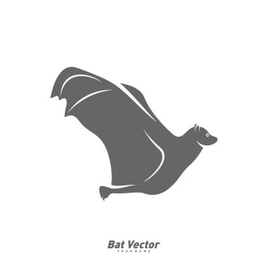 Yarasa logo vektör şablonu. Yarasa tasarımı çiziminin silüeti