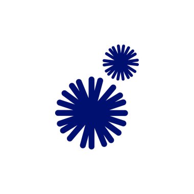 Virüs logo tasarım şablonu, Tehlikeli bakteri vektör çizimi izole edilmiş, simge simgesi