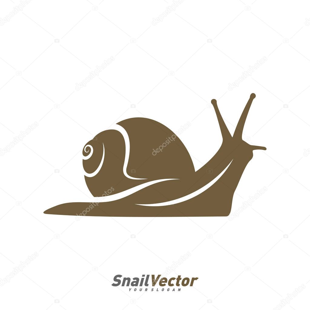 Snail logo design vector template. Silhouette of Snail design illustration