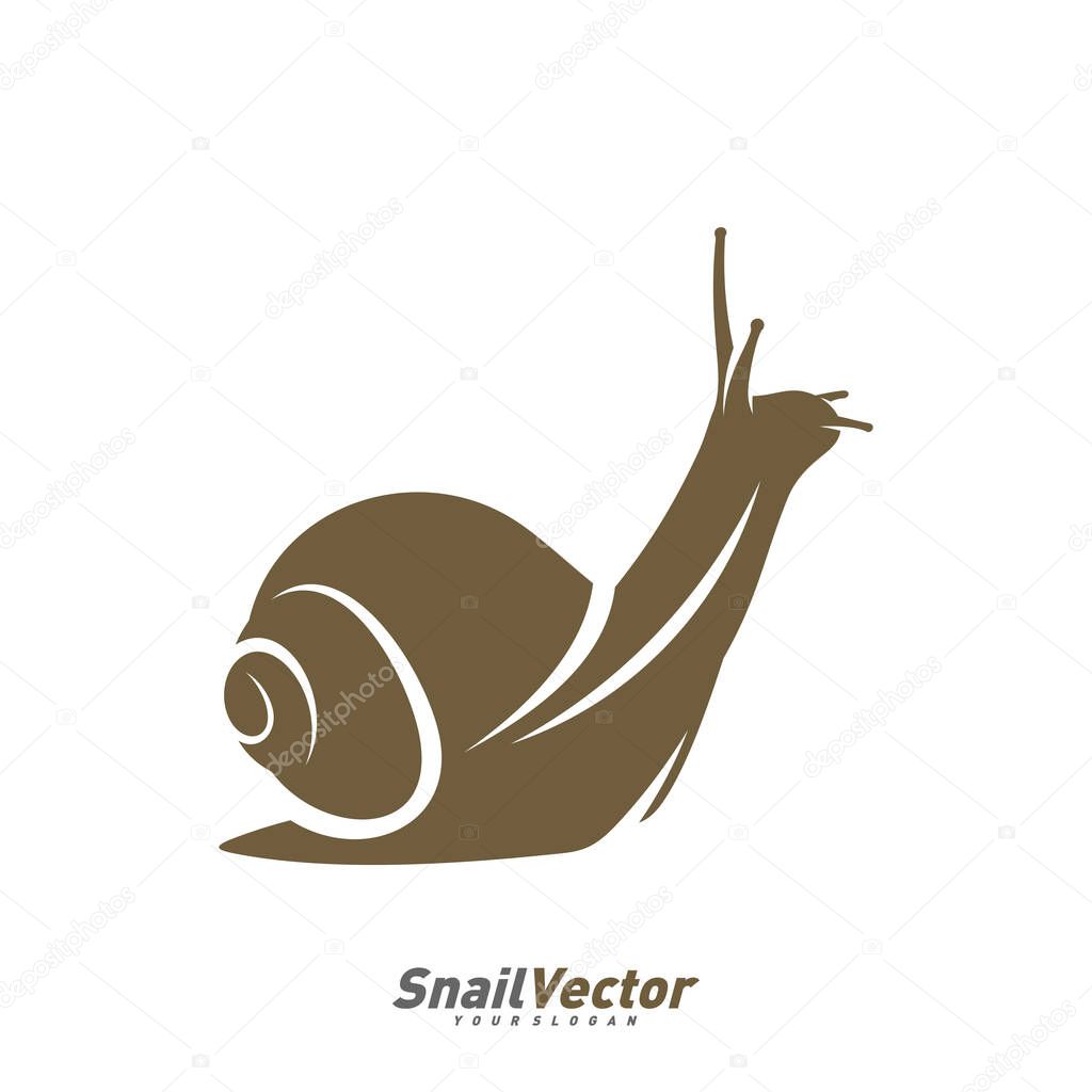 Snail logo design vector template. Silhouette of Snail design illustration