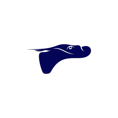 Stingray logo tasarım vektör şablonu. Stingray tasarım illüstrasyonunun silüeti