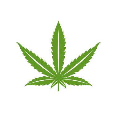 Kenevir yaprağı logosu tasarım vektör şablonu. Beyaz arkaplanda yaratıcı esrar