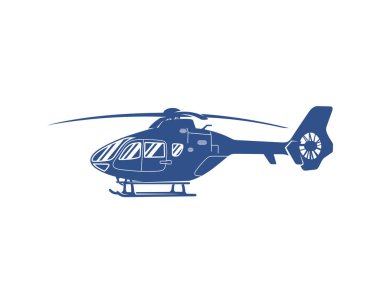 Helikopter logosu tasarım vektör şablonu. Helikopter tasarımı çiziminin silueti