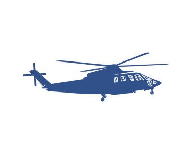 Helikopter logosu tasarım vektör şablonu. Helikopter tasarımı çiziminin silueti