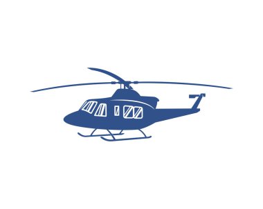Helikopter logosu tasarım vektör şablonu. Helikopter tasarımı çiziminin silueti