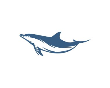 Yunusların logo tasarım vektör şablonu. Yunusların Silueti tasarım illüstrasyonu